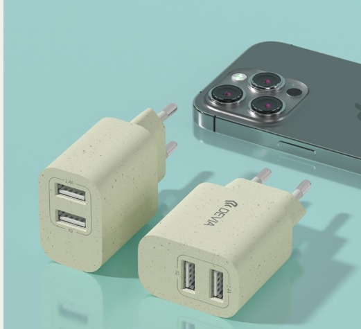 Caricabatteria da Rete Devia Eco 2xUSB 2.4A