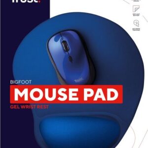 Tappetino Mouse Trust Bigfoot con Poggiapolso in Gel Blu