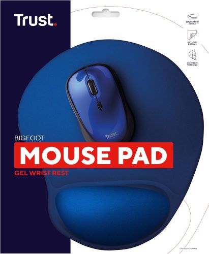 Tappetino Mouse Trust Bigfoot con Poggiapolso in Gel Blu