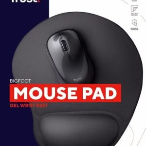 Tappetino Mouse Trust Bigfoot con Poggiapolso in Gel Nero