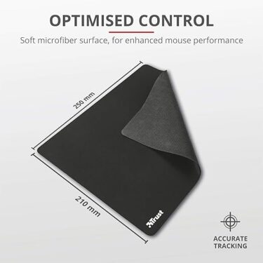 Tappetino Mouse Trust Antiscivolo M 25×21 Nero