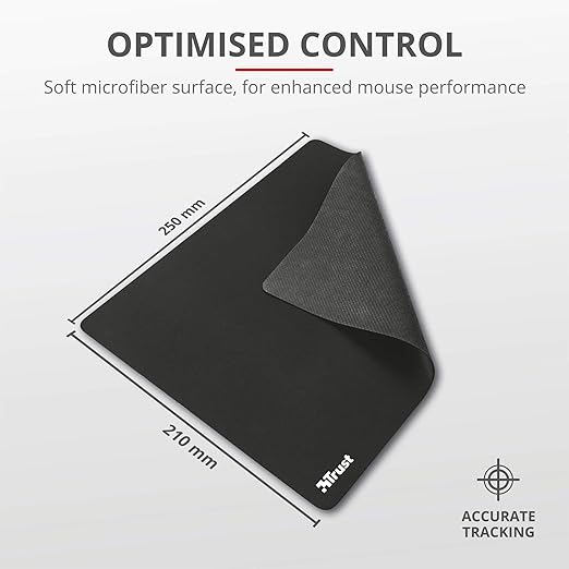 Tappetino Mouse Trust Antiscivolo M 25×21 Nero