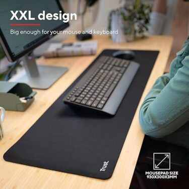 Tappetino Desktop Trust Antiscivolo XXL 93×30 Nero