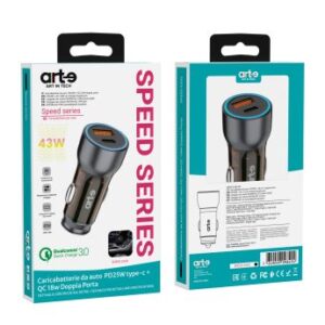 Caricabatteria da Auto Arte PD 25W+QC 18W