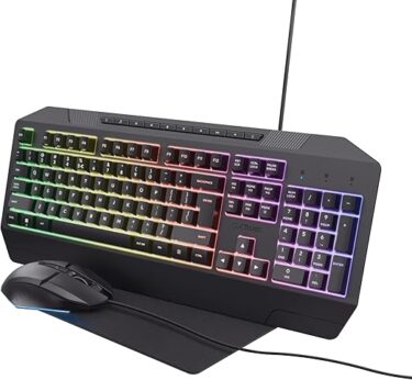 Kit USB Tastiera, Mouse e Tappetino Trust Gaming GTX791 Black