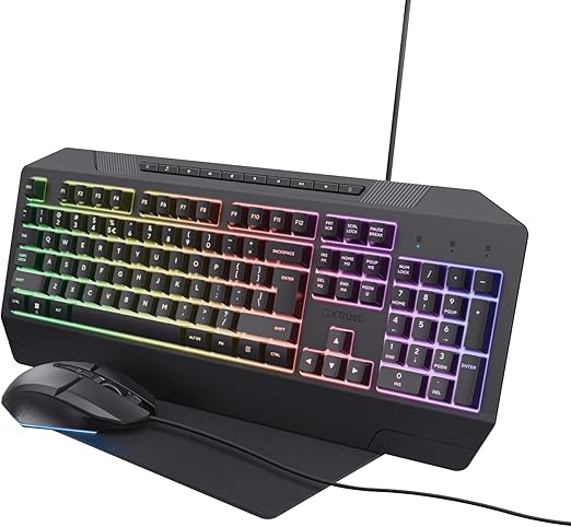 Kit USB Tastiera, Mouse e Tappetino Trust Gaming GTX791 Black