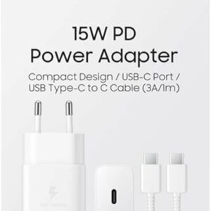 Caricabatteria da Rete Samsung EP-T1510XWEGEU con Cavo USB-C 15W Bianco