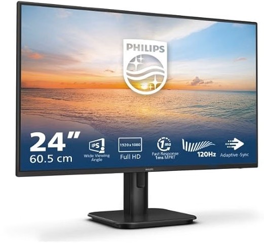 Monitor Philips 24E1N1100A 23.8″ 16:9 Full HD 250cdm ms VGA/HDMI Multimediale Black